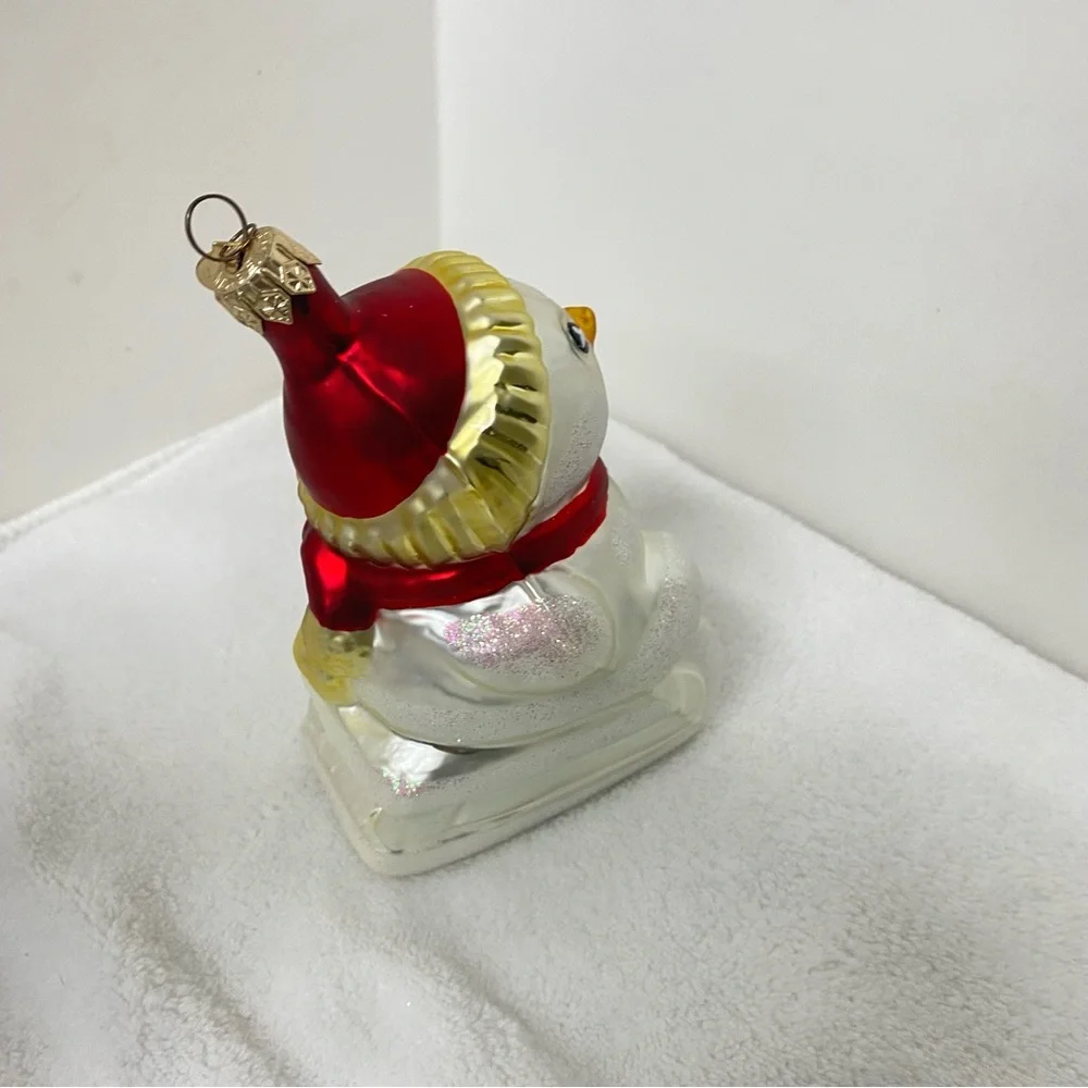 Department 56 Vintage Festive Snowman Sledding Christmas Ornament Whimsical